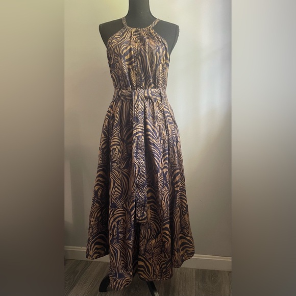 Brand new with tag Banana Republic Navy and Beige linen Midi Dress - Picture 3 of 7